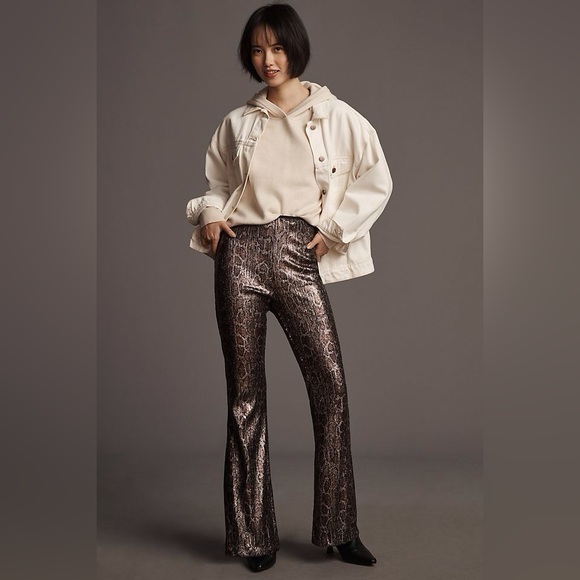 NWT By Anthropologie Sequin Snake Joni Pants, Size 14 - Picture 2 of 4